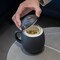 Black Cat Tea Cup with Infuser and Lid, Cute Tea Mug with Strainer for Steeping Loose Leaf, Ceramic Teacup Birthday Christmas Cat Lover Gifts for Women, Men, Mom, Sisters, besties. (Black)